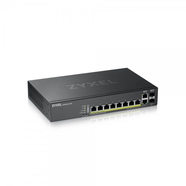 Zyxel Switch full managed Layer2+ 10 Port Â• 8x 1 GbE Â• PoE Budget 180 Watt Â• 8x PoE at Â• 2x 1 Gb Combo Â• 19&quot; Â• NebulaFlex Pro Â• GS2220-10HP