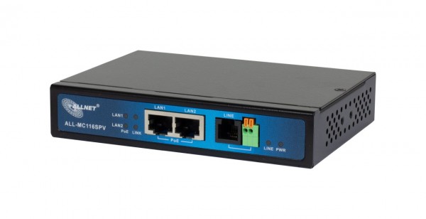 ALLNET ISP Bridge Modem VDSL2 mit Vectoring/Point-to-Point Slave-Modem &amp; 2x PoE IEEE802.3at Ports &quot;unmanaged &quot;ALL-MC116SPV-VDSL2&quot;