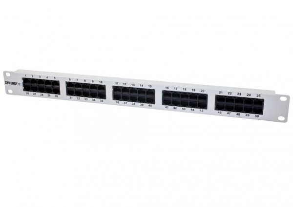 Patch Panel 50xTP, CAT3, ISDN, 19&quot;, Lichtgrau Synergy 21,