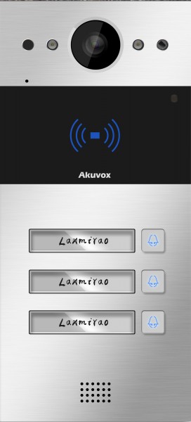 Akuvox TFE R20BX3 IP Door SIP Intercom with three (3) Button (Video &amp; Card reader) *FlushMount Bundle*