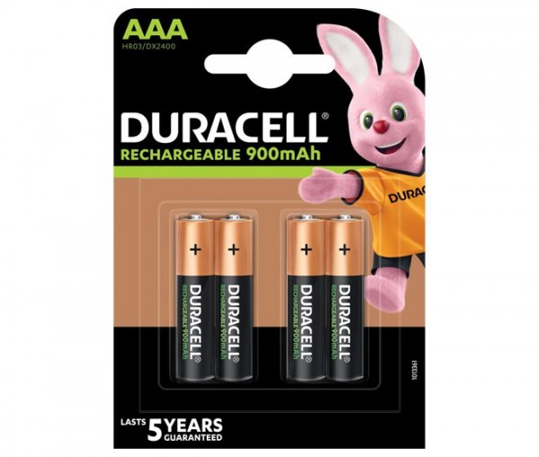 Batterie Akku wiederaufladbar AAA 1,2V (HR03) Duracell StayCharged - 4er-Pack