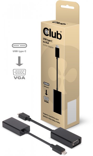 Adapter USB-C 3.1 =&gt; VGA *Club3D* aktiv