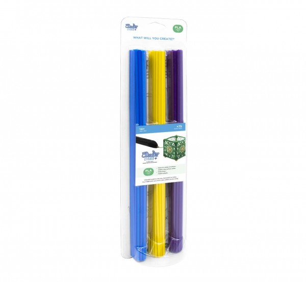 3Doodler Create+ Filament | 75 | PLA | violett, gelb, blau | &quot;Tie Dye Mix&quot;