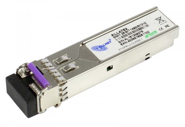 ALLNET Switch Modul ALL4762 SFP(Mini-GBIC), 1000Mbit, WDM(Bidi)/LC, Tx1490nm/Rx1310nm, 9u, 20Km,
