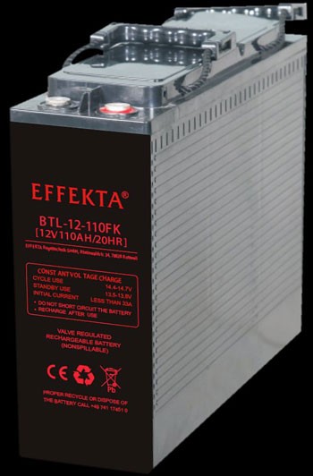 Effekta zbh. Akku 12V/120Ah, 10-Jahresbatterien, M8 Schraubanschluss, Kontaktfläche Ø 16 mm (F12)