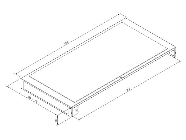 Triton 19&quot;zbh. Warm-/Kaltgang, Deckenplatten, B800/T1200/H100mm, Lichtgrau