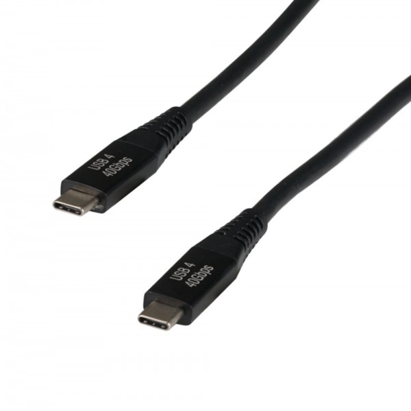 Kabel USB, C(St) =&gt; C(St), 0,8m, USB4.0, schwarz, 8K60Hz, 20V/5A, 100W, 40Gbit, E-Mark Chip, Gen 3x2,