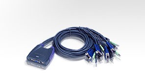 Aten KVM-Switch 4-fach Audio(only Speaker)/VGA/USB, direkt