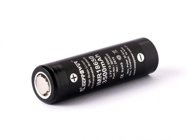 Batterie Akku wiederaufladbar 18650 3,6V - 3,7V 3500mAh Li-Ionen/Battery Akku zbh. Keeppower *2er Pack* IMR18650/Panasonic NCR18650GA *ALLTRAVEL
