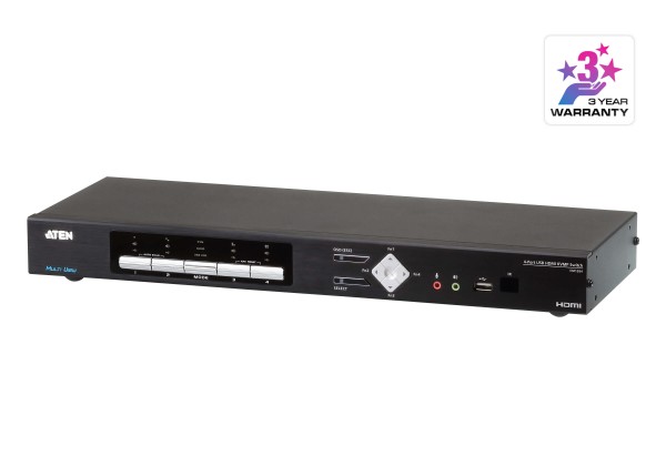 Aten KVM-Switch 4-f. Audio/USB/HDMI, 4K, Multi-View,