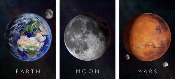 Curiscope MINT Augmented Reality Poster &quot;Erde - Mars - Mond&quot; / &quot;Earth - Mars - Moon&quot;