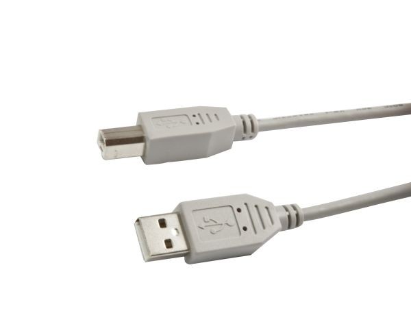 Kabel USB, A(St) =&gt; B(St), 5,0m, USB2.0, grau, Synergy 21,