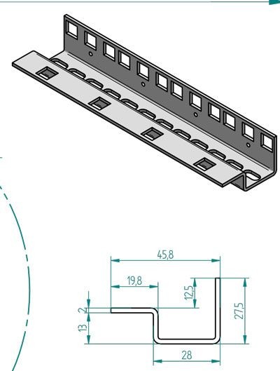 Triton 19&quot;zbh. Profilschiene 4HE, Vertikal, Stückweise,