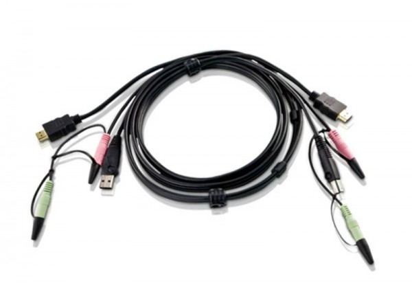 Aten Verbindungskabel HDMI, 1, 8m, USB, Audio