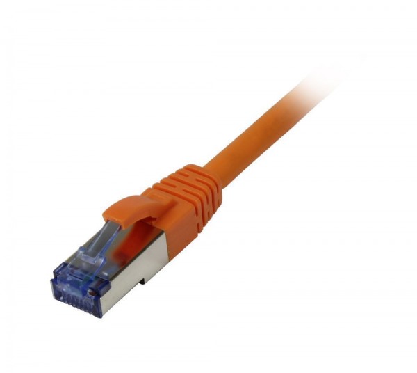 Patchkabel RJ45, CAT6A 500Mhz, 7.5m, orange, S-STP(S/FTP), AWG26, LSZH, Synergy 21